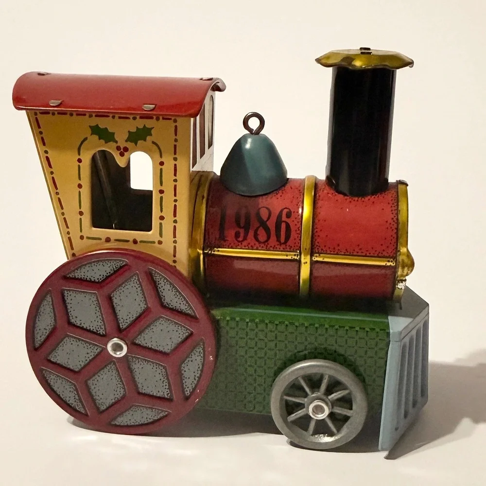 Hallmark Keepsake Tin Locomotive Ornament Set 1986-1989 Collector Series Tin Toy